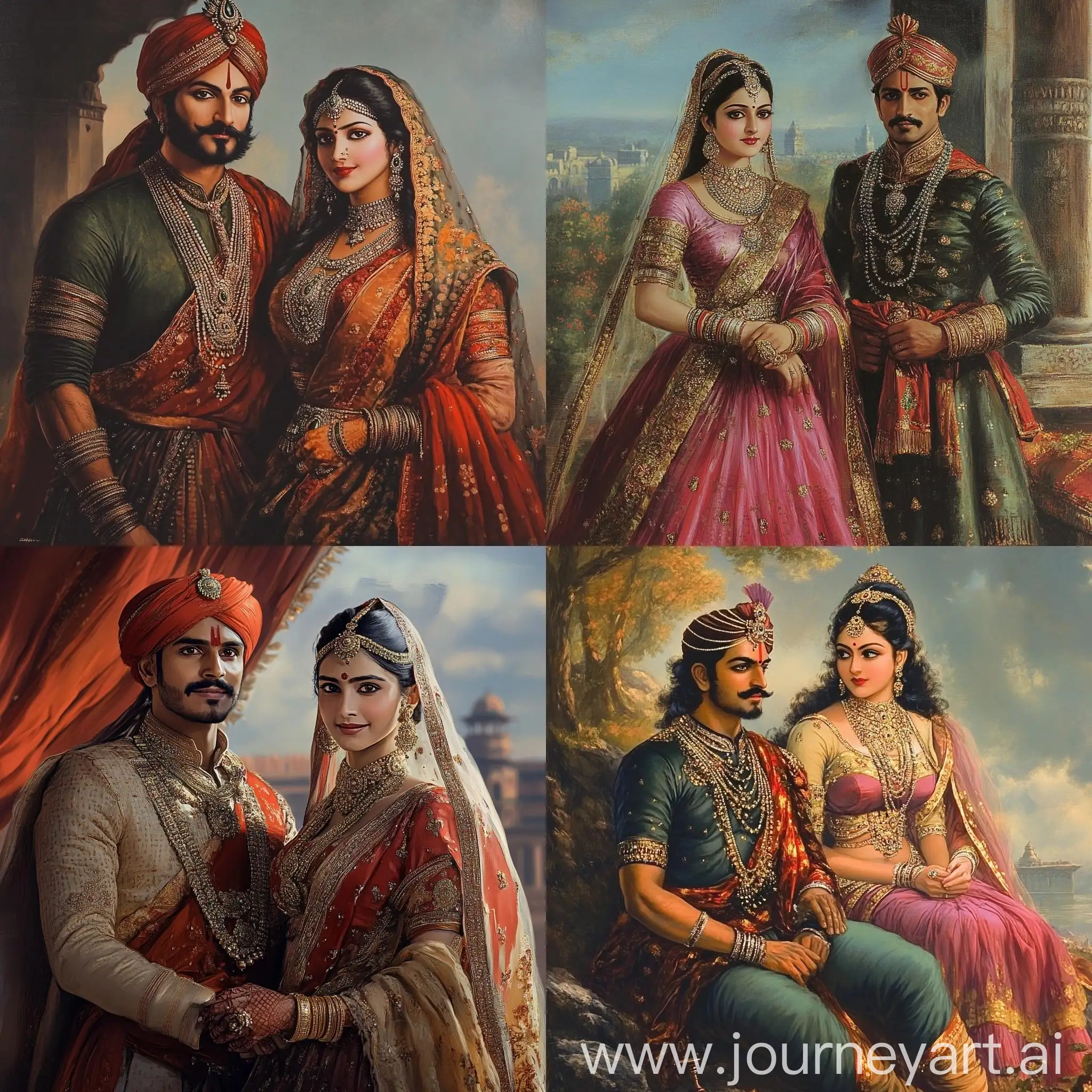 Peshwa-Bajirao-with-His-Wife-in-Historical-Attire