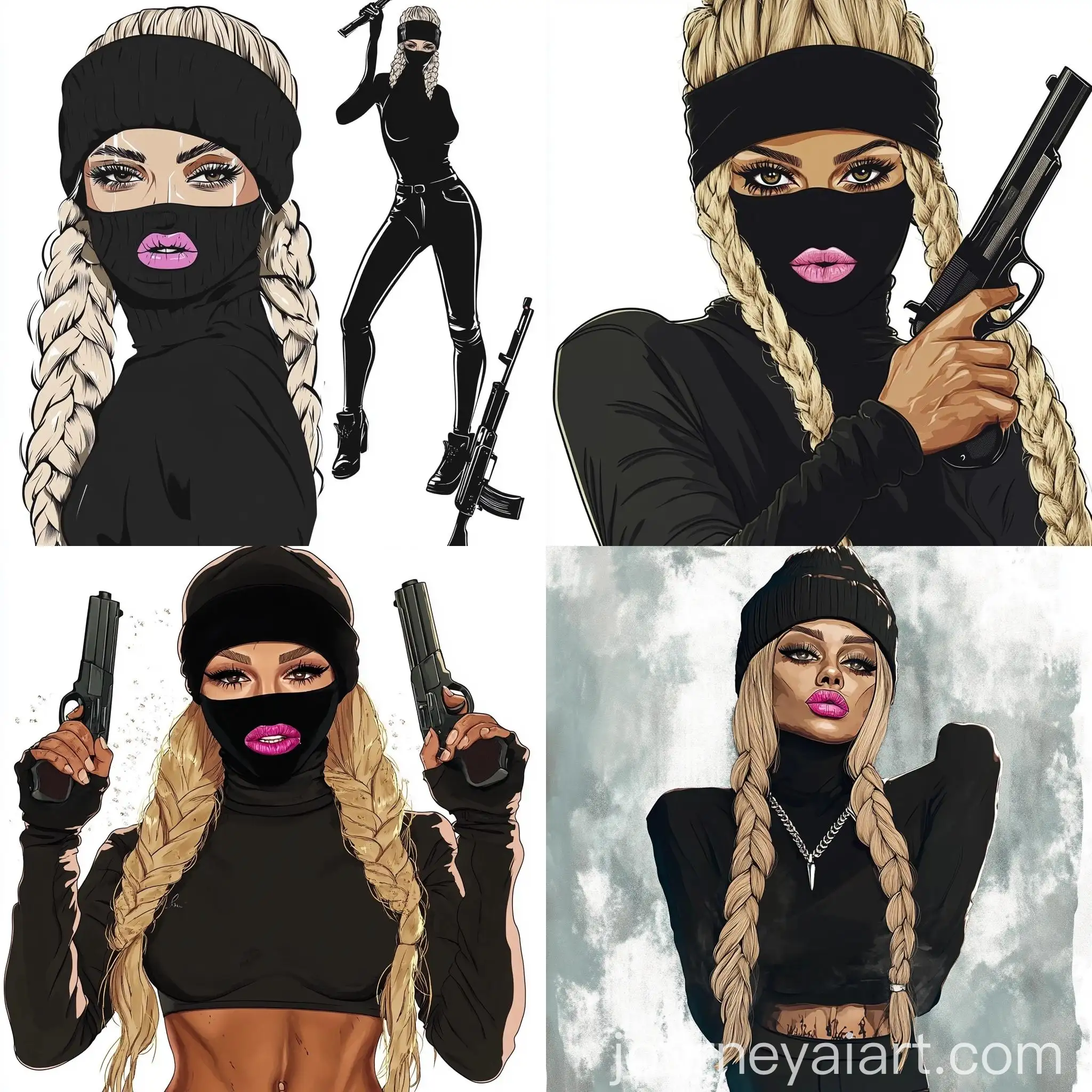 Gangster-White-Girl-Clipart-Bundle