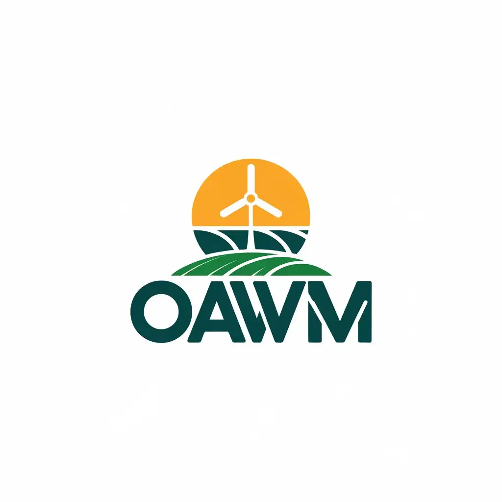 LOGO Design for OAWM Vector Logo Featuring Renewable Energy Theme on a Clear Background