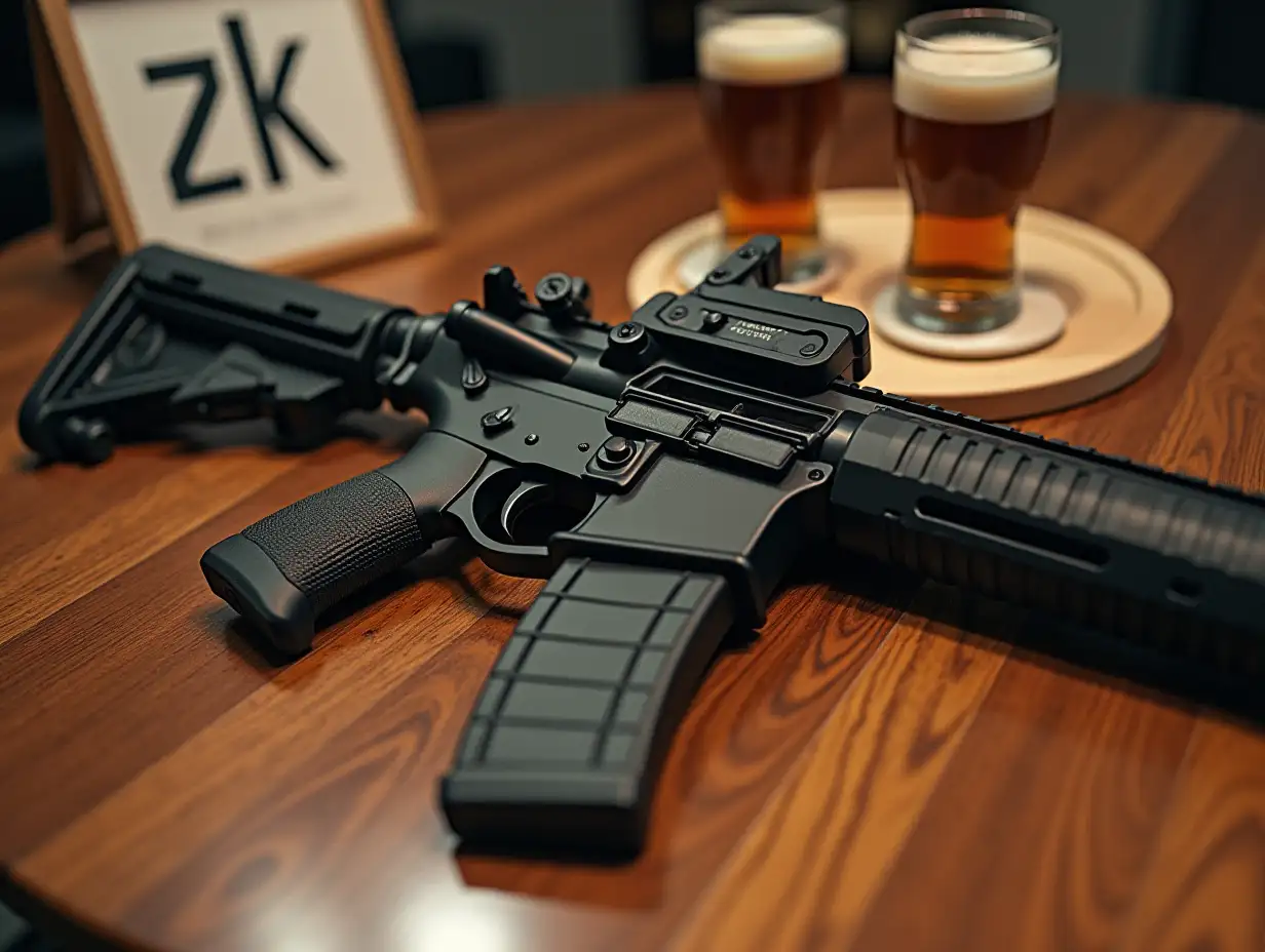 Heckler & Koch  Gewehr HK G36C AEG mit patronen auf dem tisch