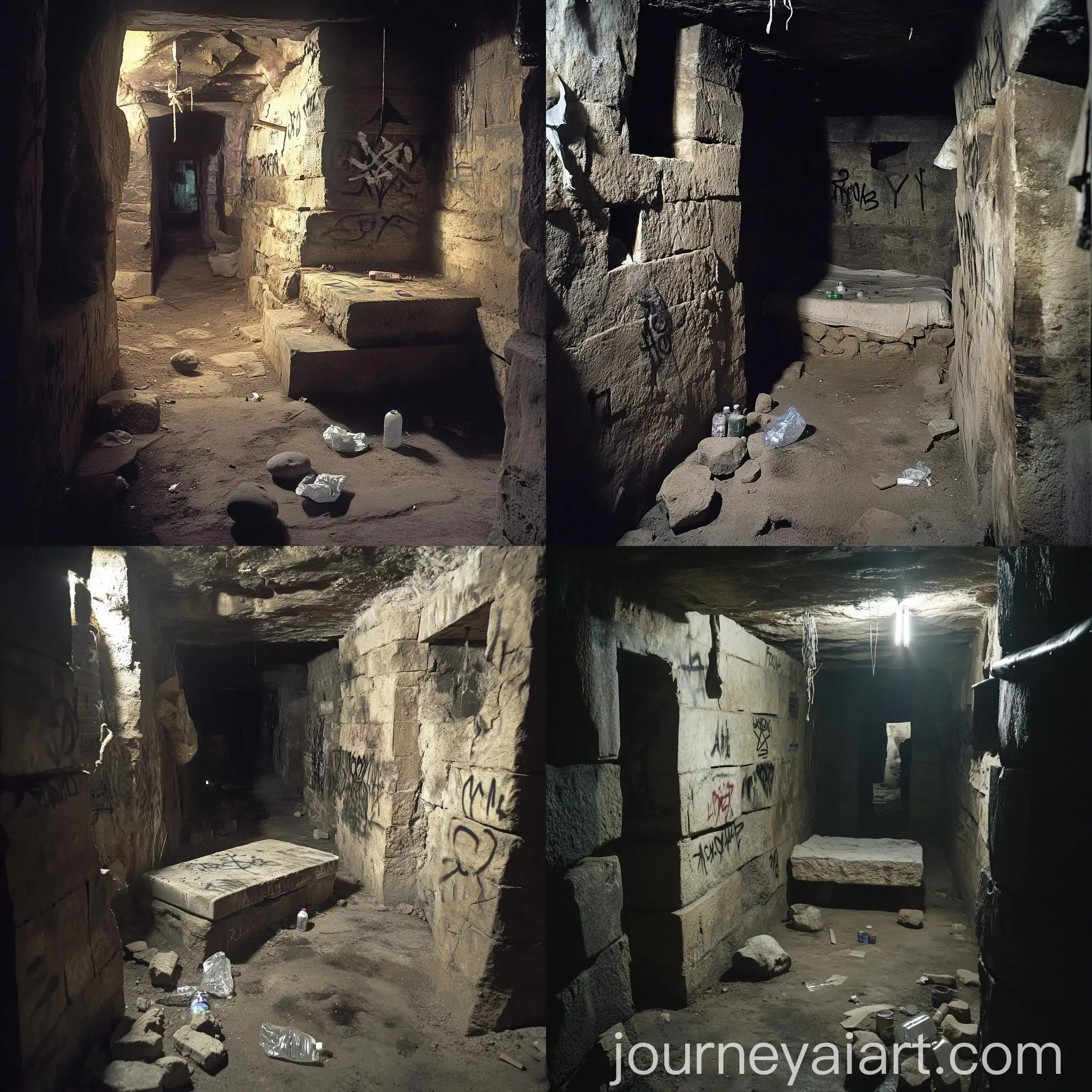 Eerie-Dark-Basement-with-Graffiti-Walls-and-Sinister-Atmosphere