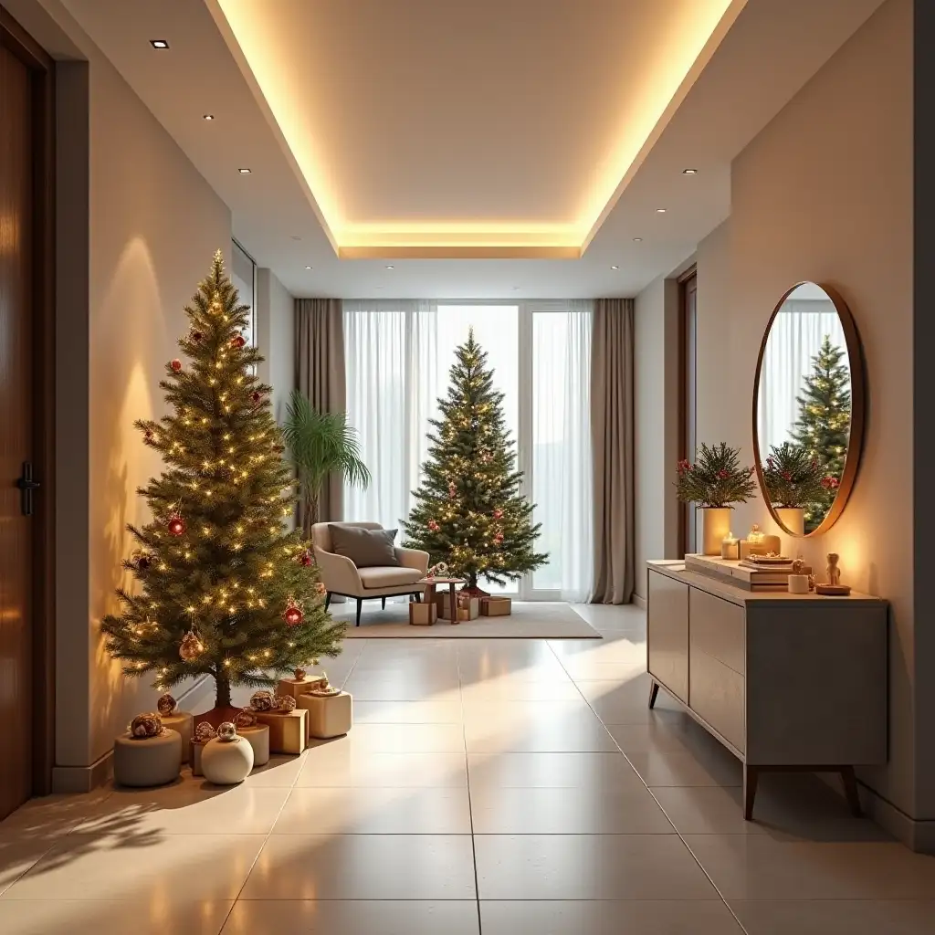 Modern-Minimalist-Christmas-Entrance-Hall-with-Subtle-Decorations