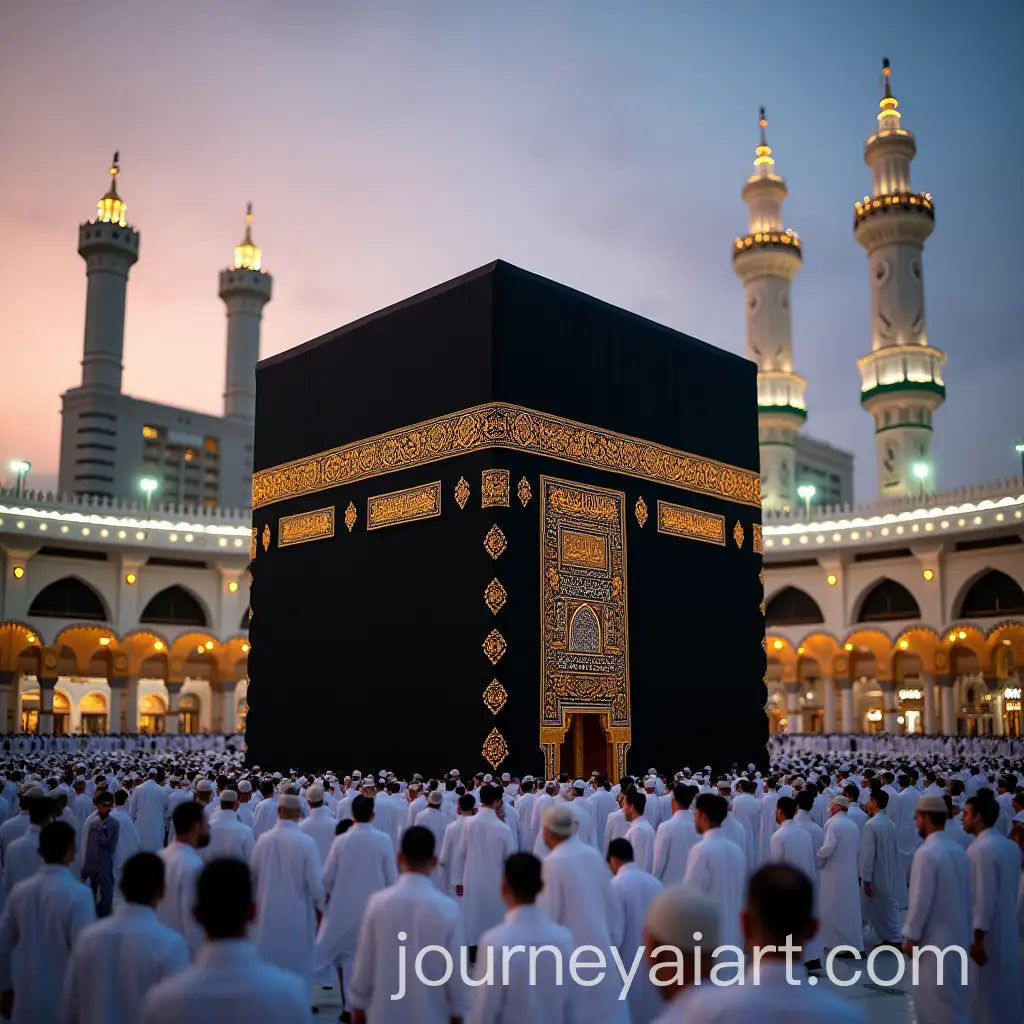 Pilgrims-Performing-Tawaf-Around-the-Kaaba-at-Dusk-in-Makkah
