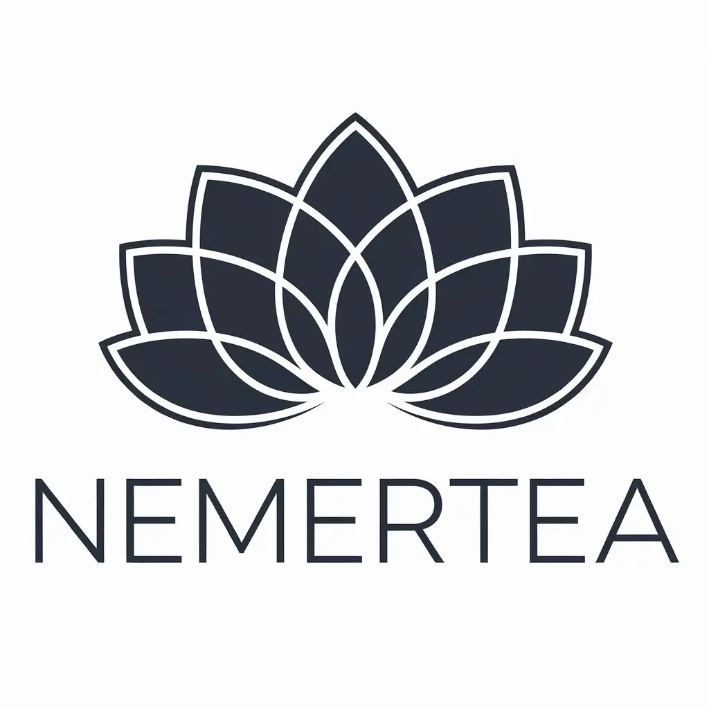 a vector logo design,with the text "Nemertea", main symbol:lotus,Moderate,clear background