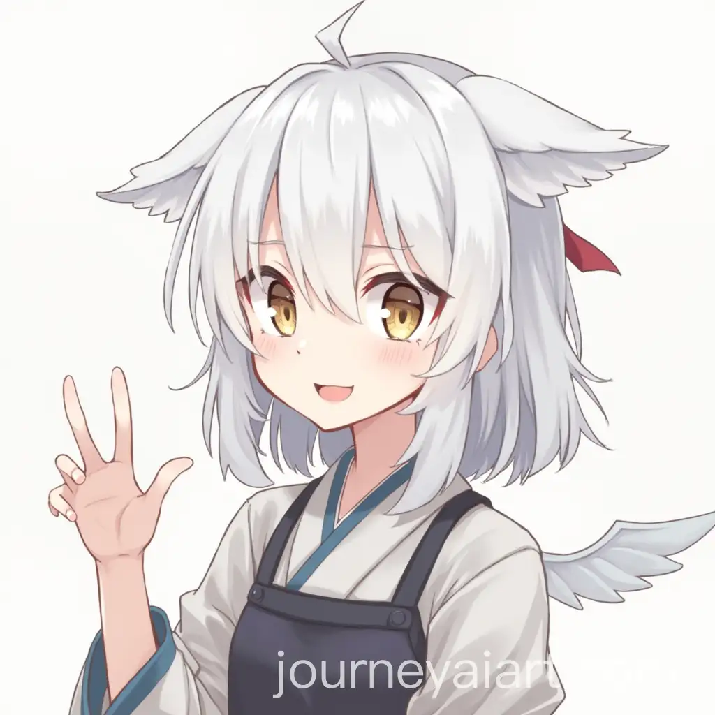 Female-Character-with-White-Hair-and-Gold-EyesAI-Image-Prompt-Expansion-from-Jujutsu-Kaisen-with-Wings-Behind-Her-Ears