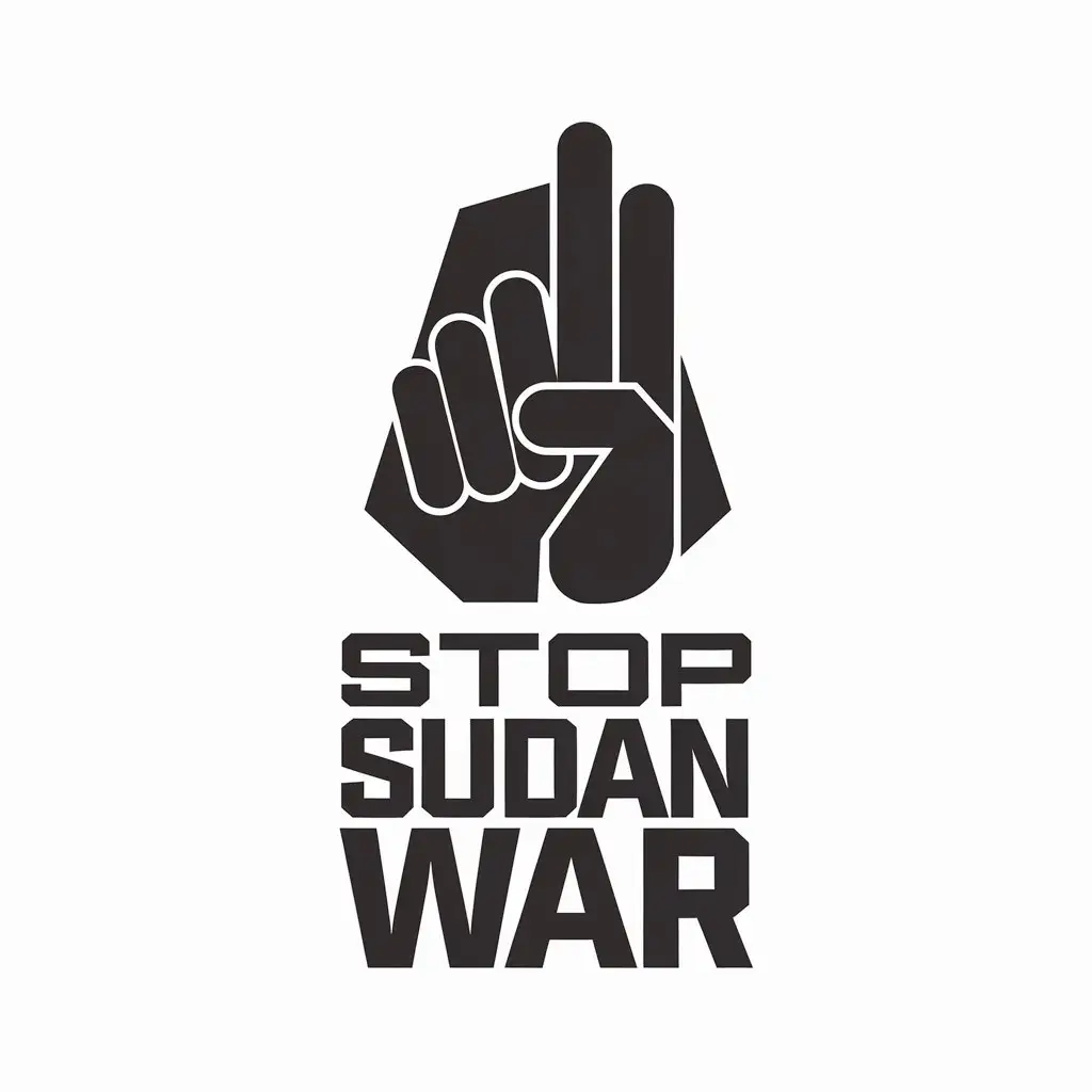 LOGO Design for Stop Sudan War Campaign Minimalistic Stop War Symbol with Clear Background