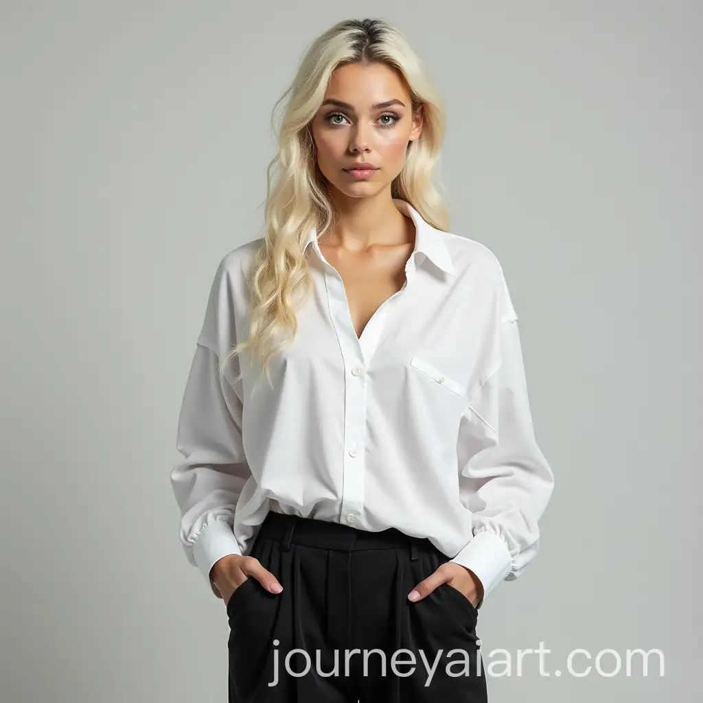 Relaxed-Female-Character-in-Oversized-White-Shirt-and-Baggy-Trousers