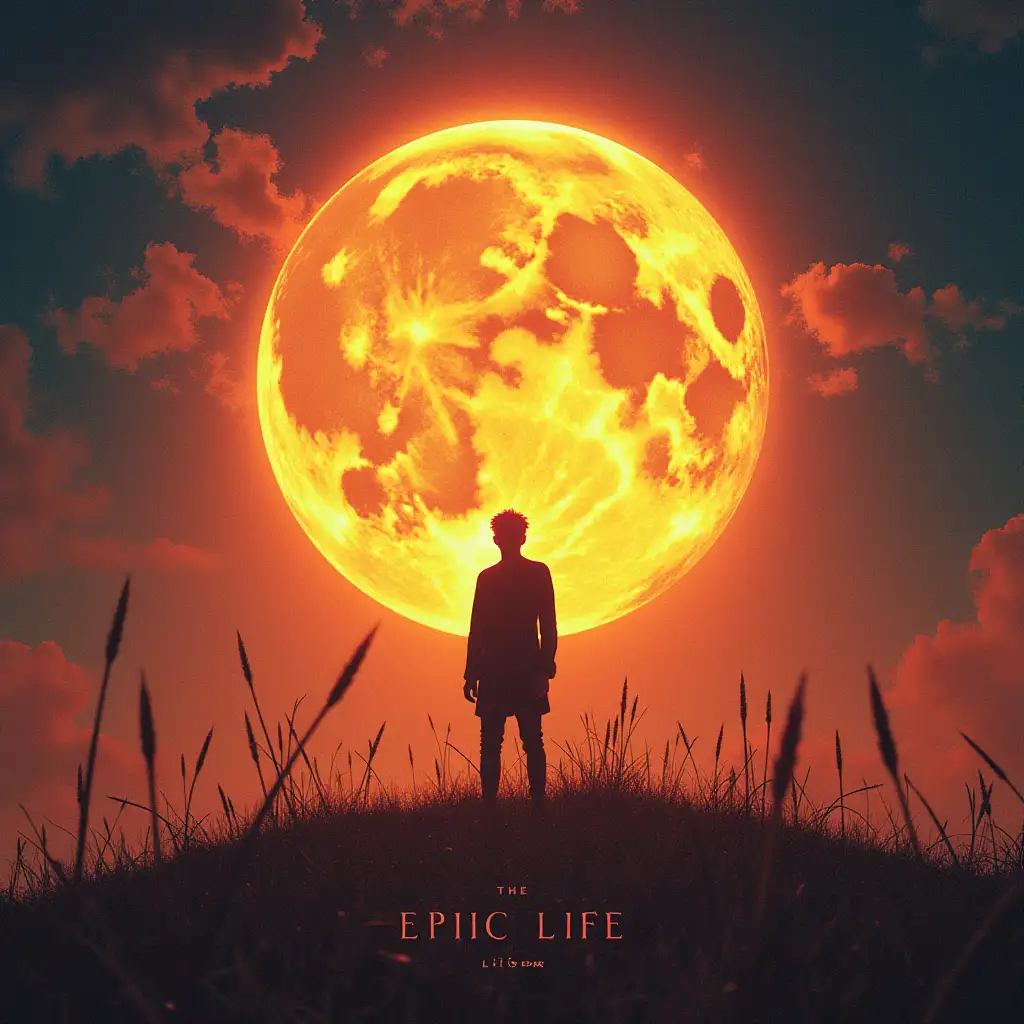 bright cover for the music album 'Epic Life' but without images of people