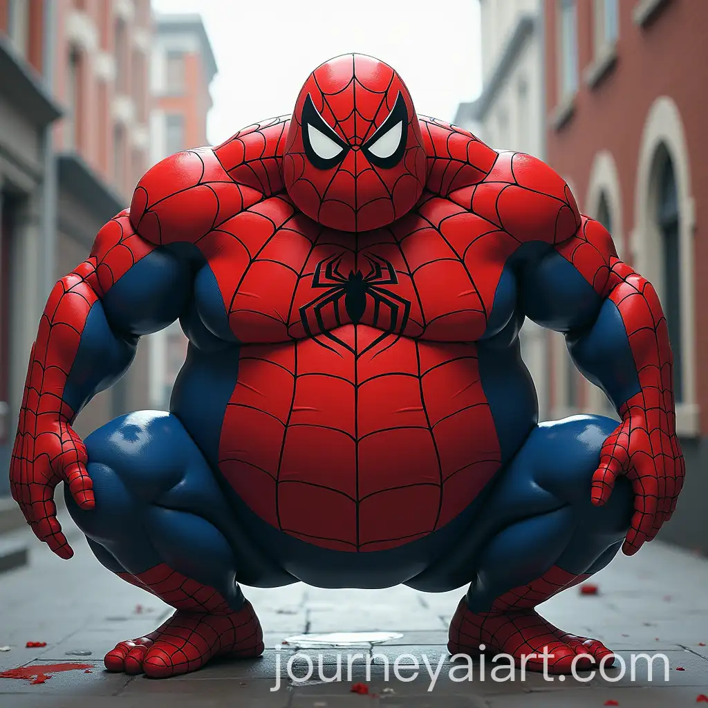 Creative-Depiction-of-a-Fat-SpiderMan-in-a-Dynamic-Pose