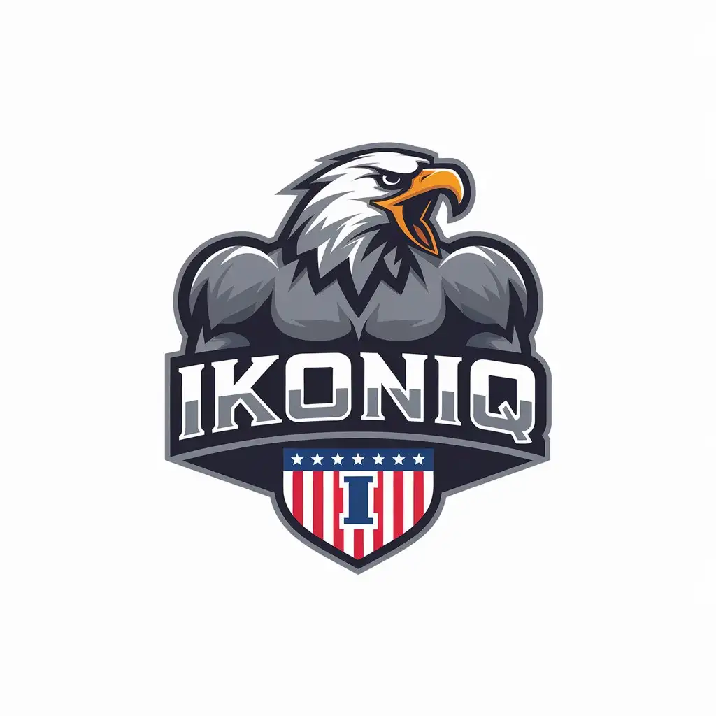 LOGO Design for IKONIQ Screaming Eagle with American Shield and Letter I