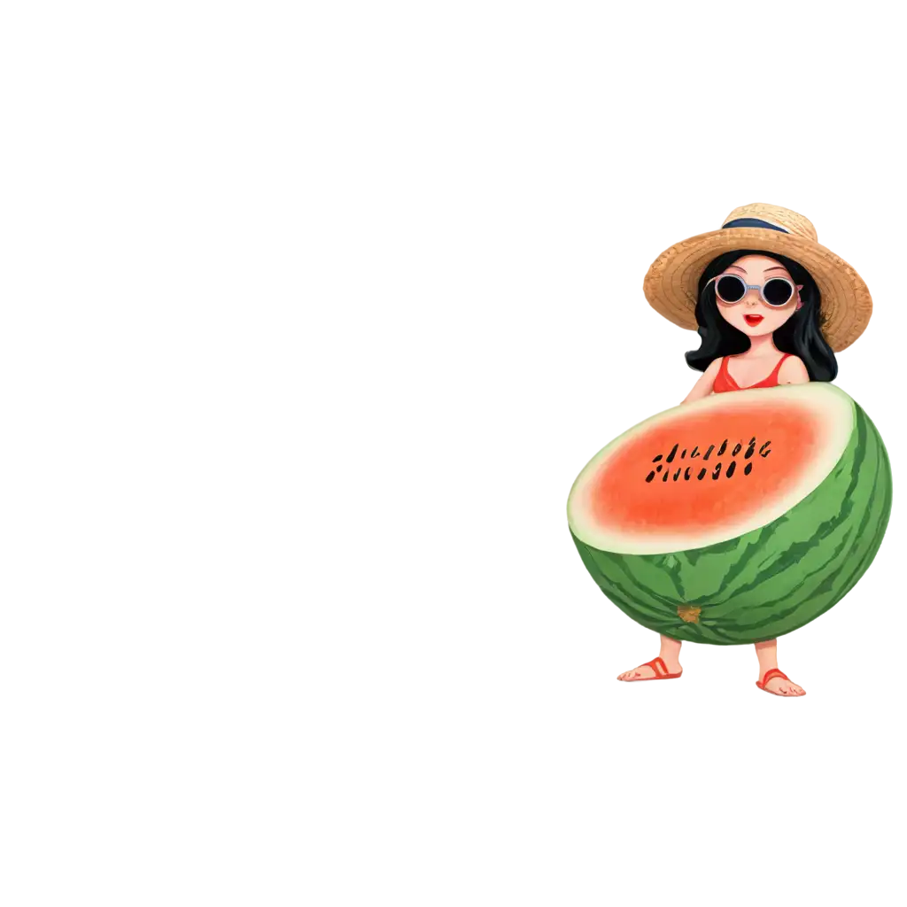 PNG-Image-of-Melon-on-Vacation-Artistic-Rendering-with-Vibrant-Details