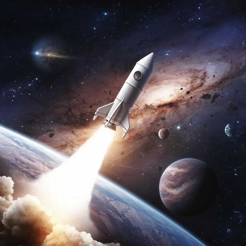 Rocket-Launching-Into-Space-Against-a-Stellar-Background