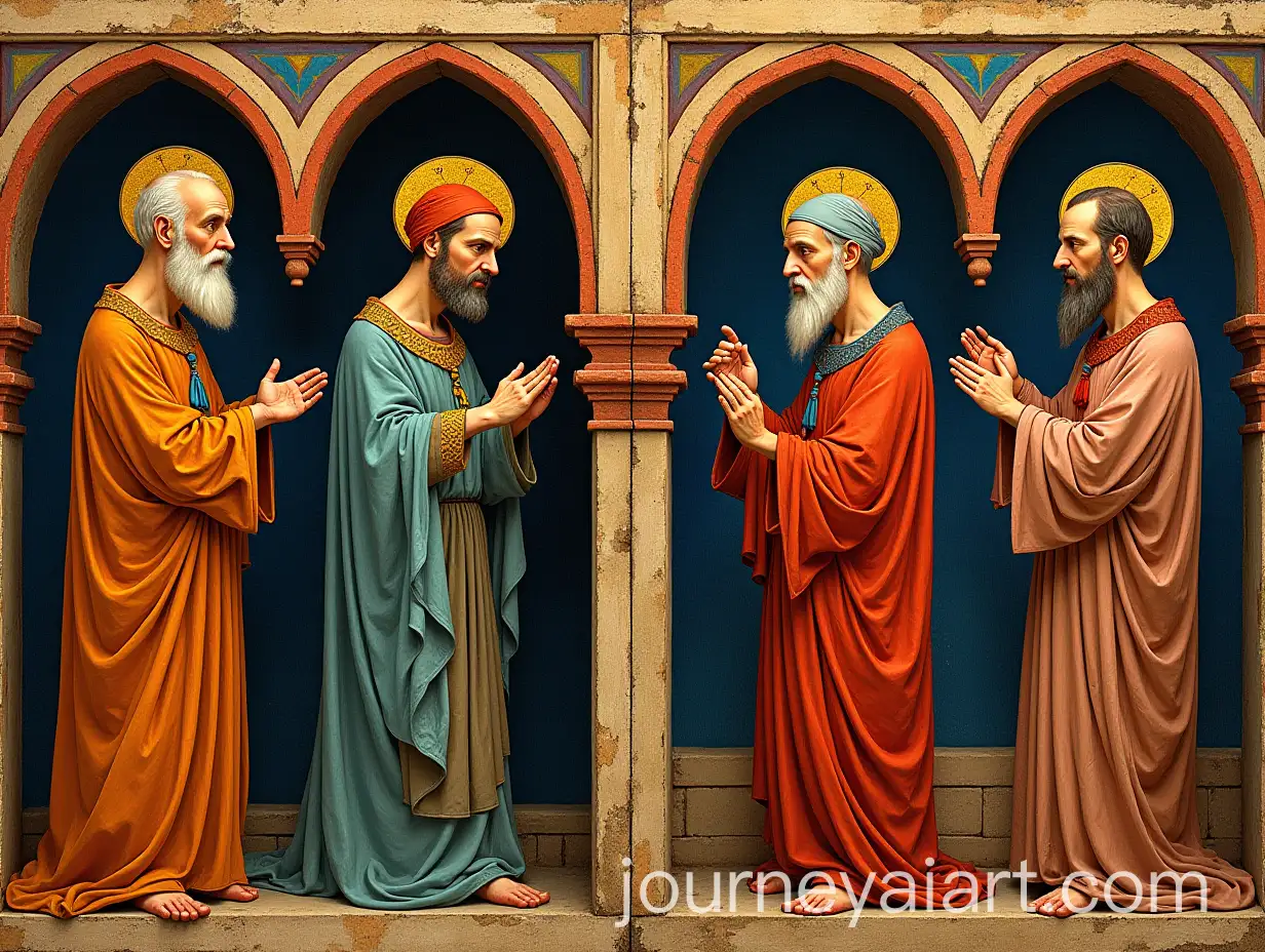 Detailed-and-Colorful-Illustration-of-Coptic-Monks-in-Traditional-Attire
