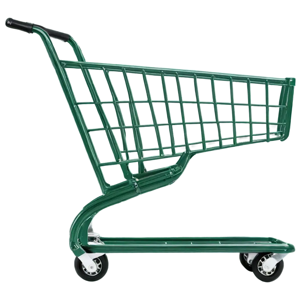 Side-Profile-Green-Shopping-Cart-PNG-Image-Enhance-Your-Visual-Content-with-HighQuality-Transparency