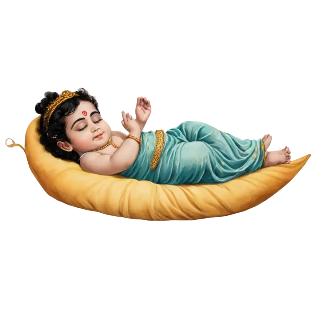 PNG-Image-of-Little-Krishna-Singing-Lullaby-for-Baby-Girl-AI-Art-Prompt