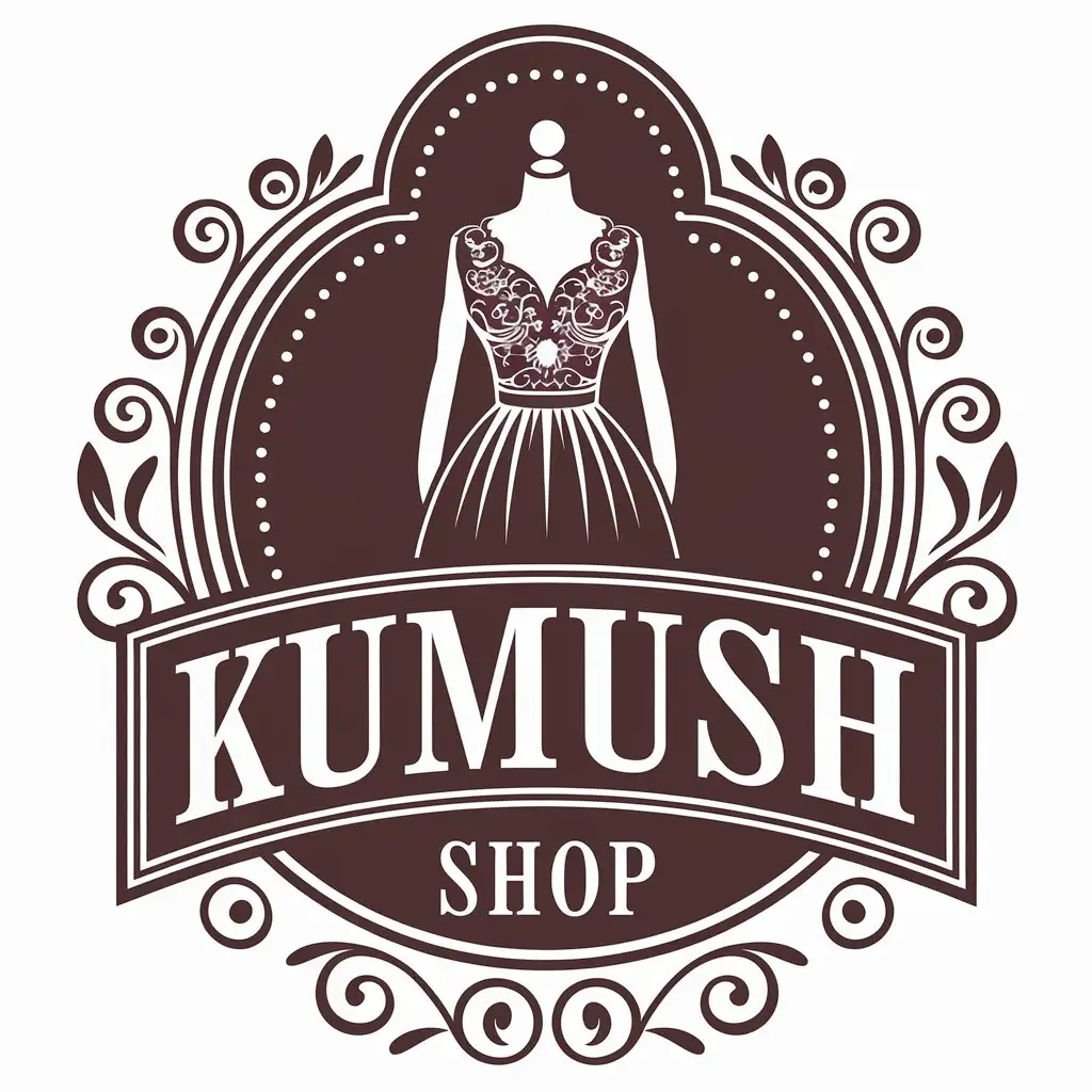 LOGO-Design-for-Kumush-Shop-Elegant-Text-with-Womens-Clothing-Symbol-in-Retail-Industry