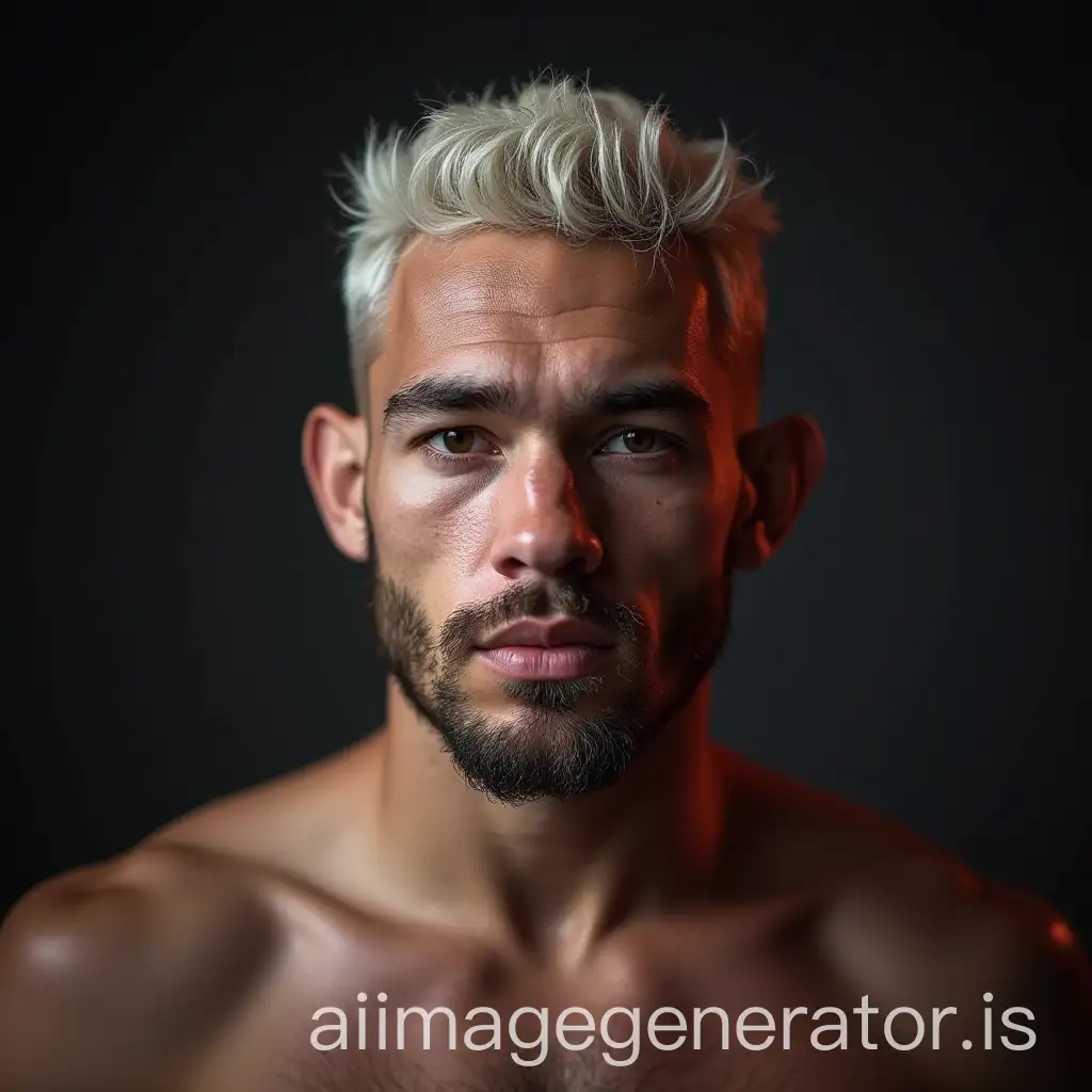 Young-French-UFC-Fighter-with-White-Hair-and-Short-Brown-Hair