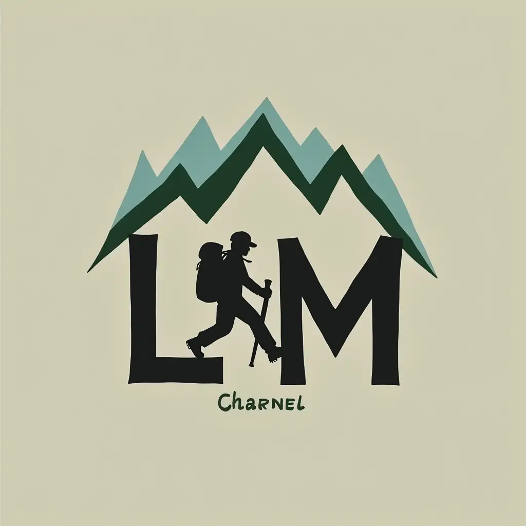 create a logo using letter L,n,M for hiking channel