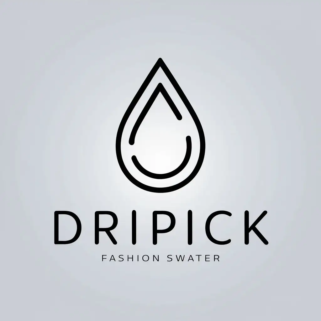 a vector logo design,with the text "dripick", main symbol:drop of water,Moderate,be used in fashion industry,clear background