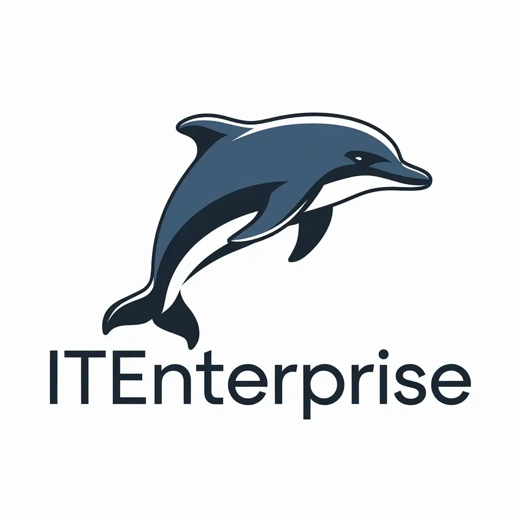 LOGO Design for ITEnterprise Dolphin Symbol with Modern Tech Industry Style