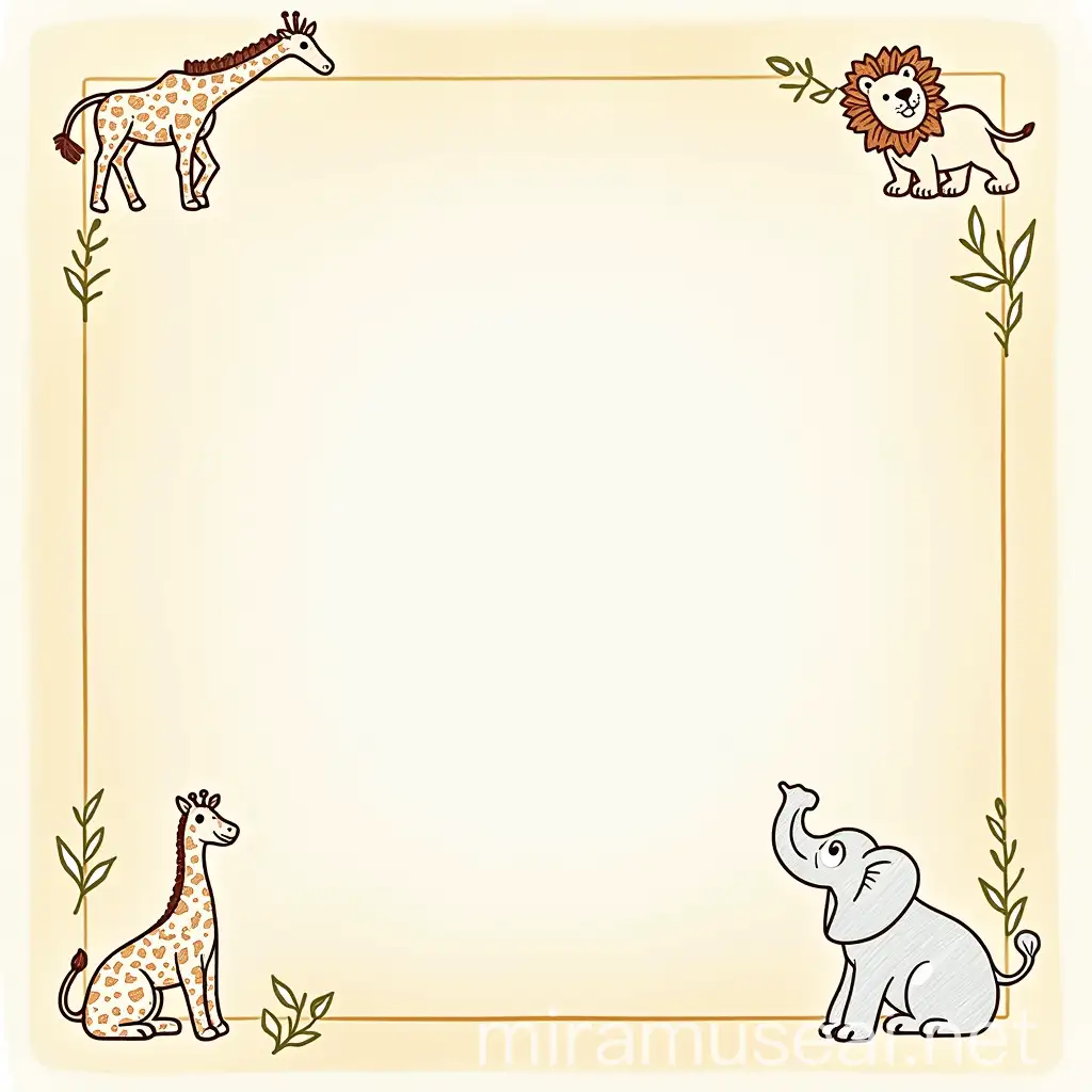 Charming Animal Coloring Book Cover for Kids with Pastel Background