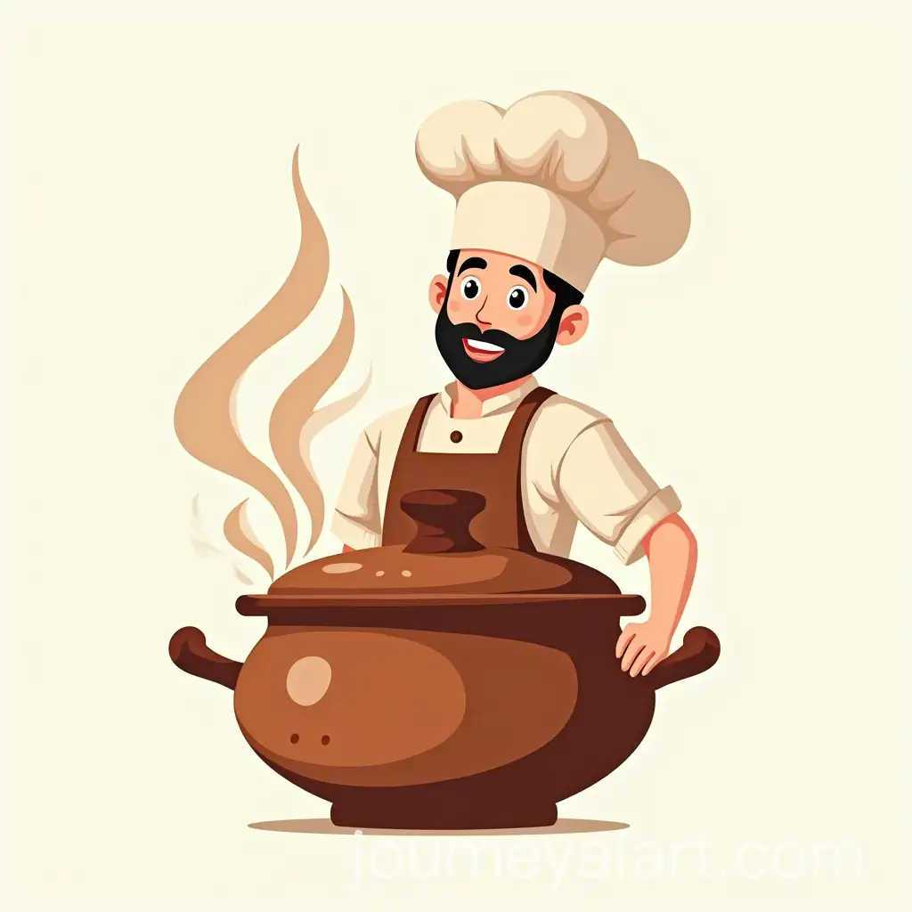 Chef-Holding-Traditional-Clay-Pot-with-Steam-Rising