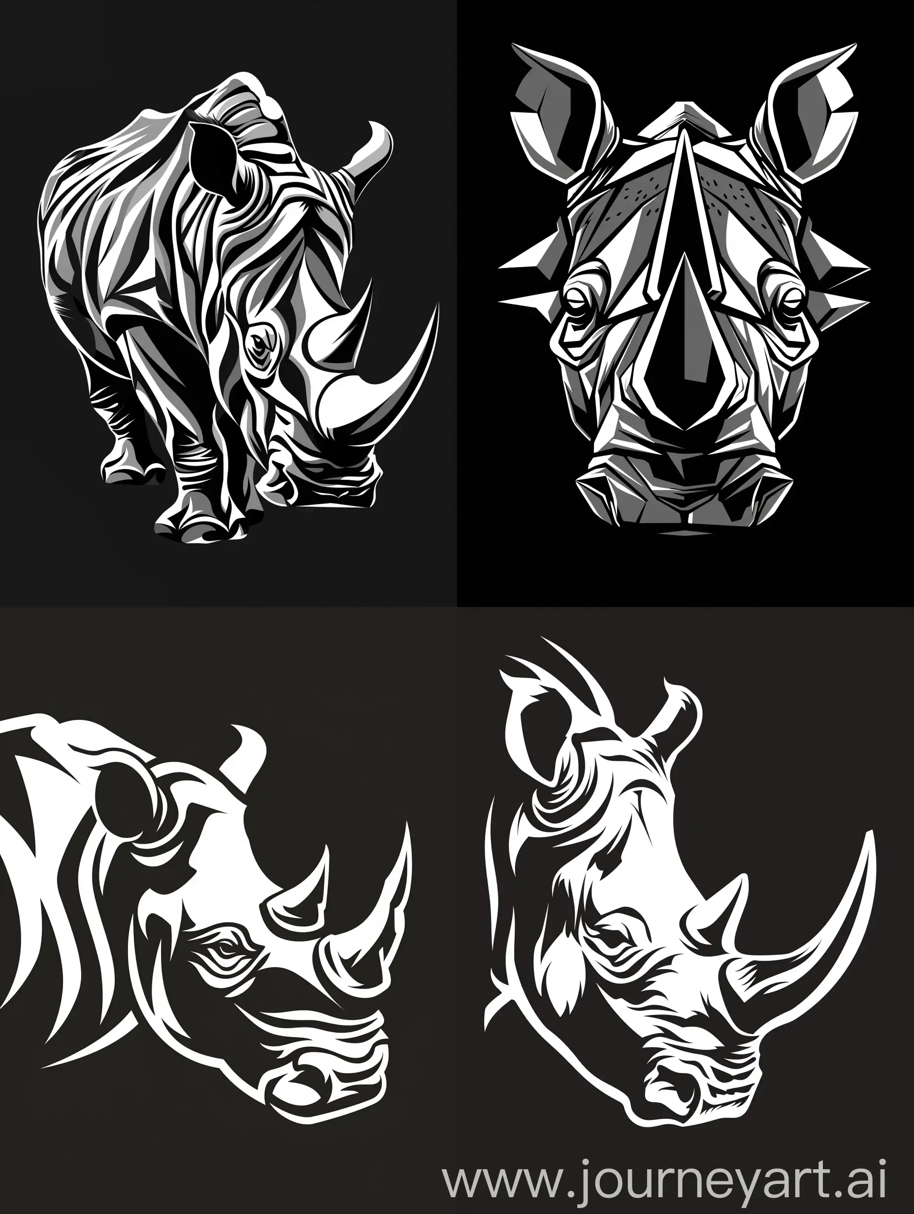 Abstract-Black-and-White-Rhinorecos-Logo