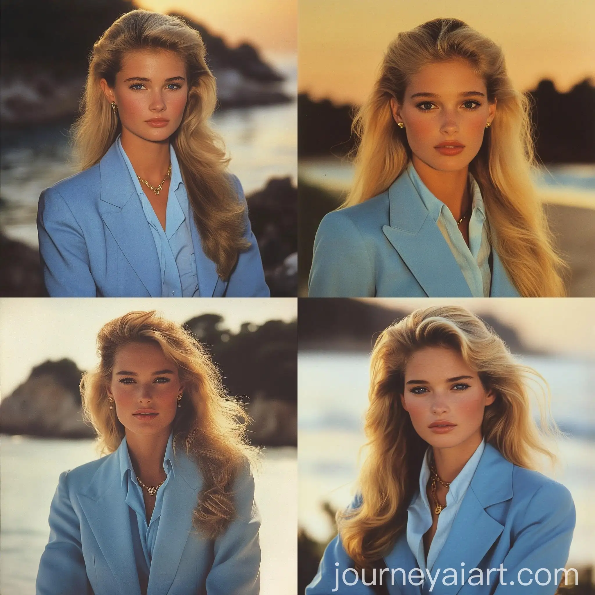 Elegant-Blonde-Woman-in-Classic-Ralph-Lauren-Style-by-the-Italian-Ocean-at-Sunset