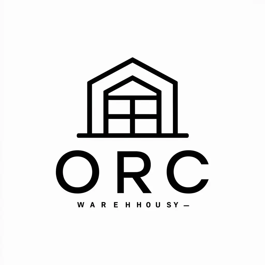 a vector logo design,with the text "Orc", main symbol:warehouse,Minimalistic,be used in Technology industry,clear background