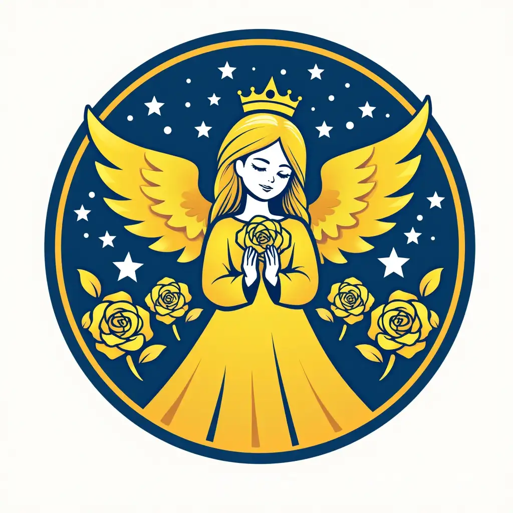 Professional-Logo-Design-for-Angels-and-Roses-Featuring-Starry-Background-and-Circular-Composition