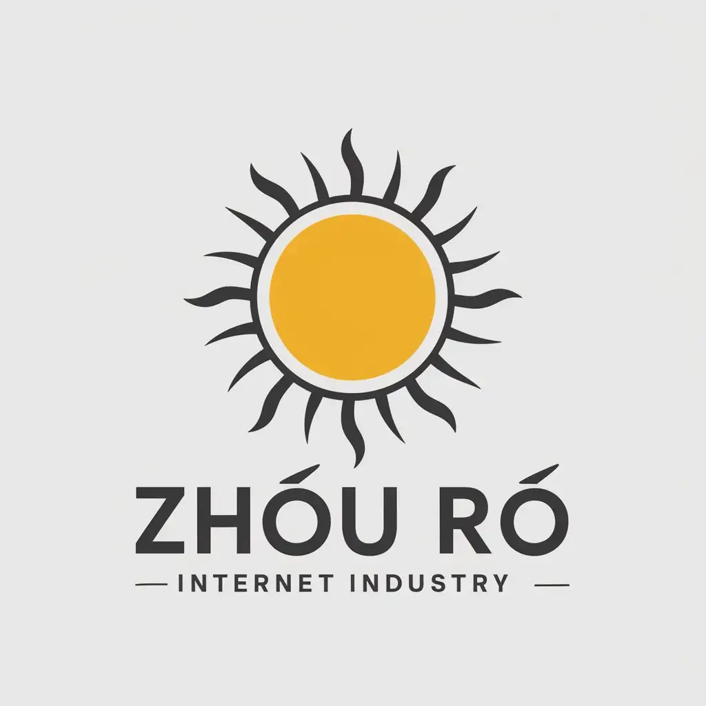 a vector logo design,with the text "zhōu rì", main symbol:sun,Moderate,be used in Internet industry,clear background