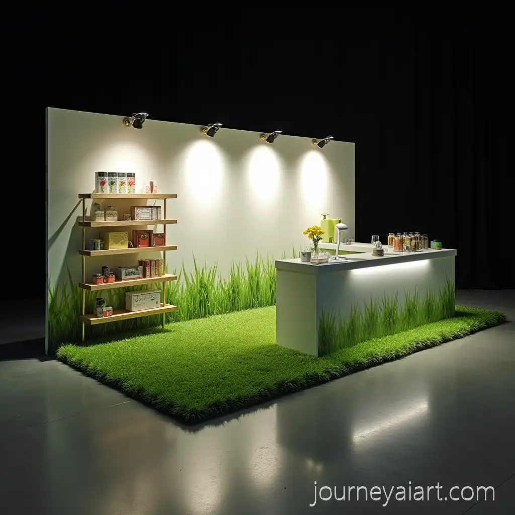 Modern-Product-Activation-Stand-with-LED-Backdrop-and-Grass-Display-Area