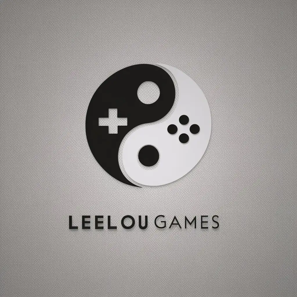 LOGO Design for LeeLou Games Yin Yang Joypad with Minimalistic Cross and Circular Buttons