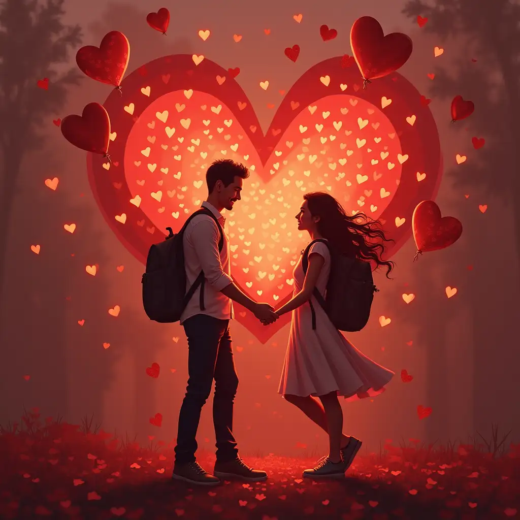 Create a romantic image for a phrase like: Love is...
