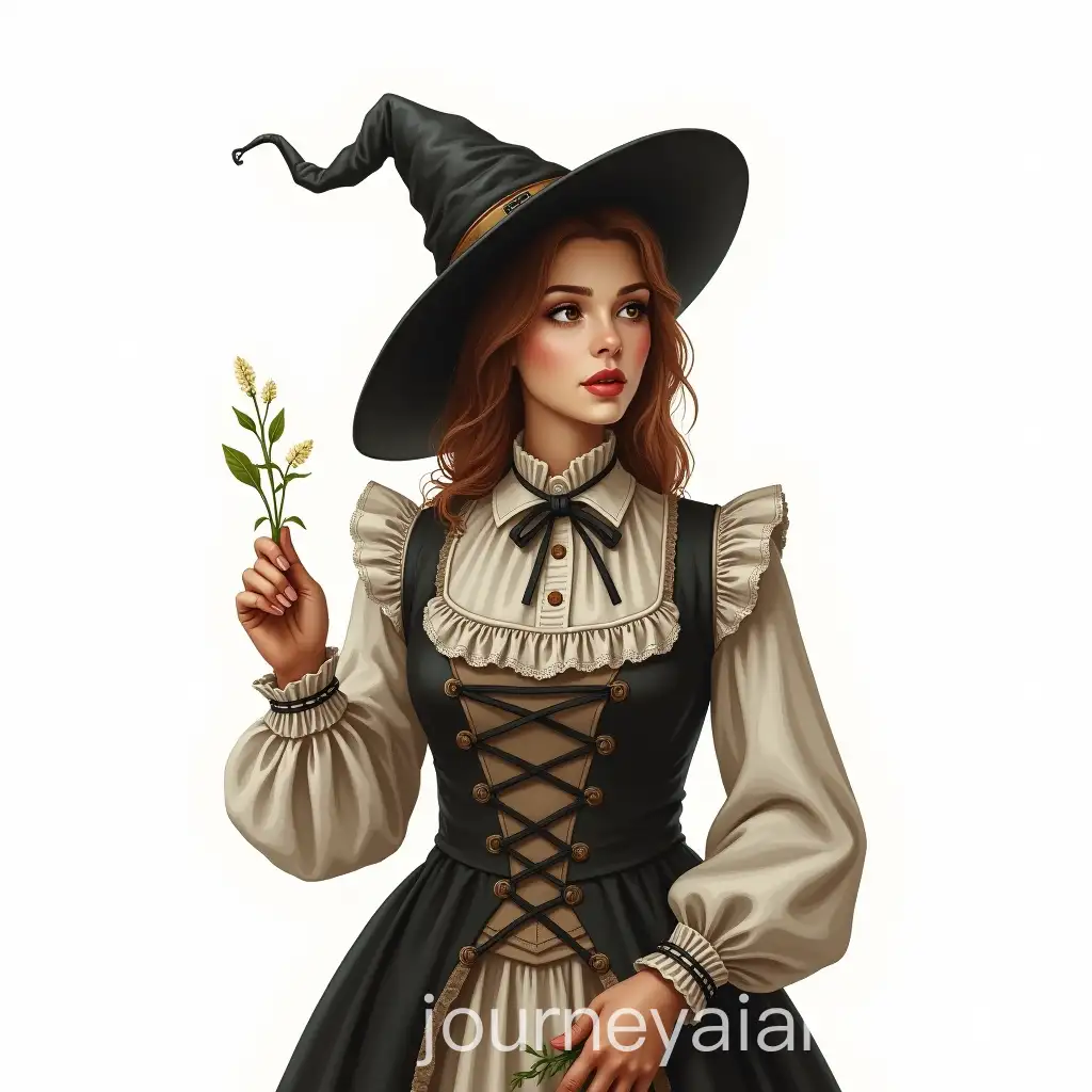 Victorian-Witch-in-Elegant-Attire-with-Herbs-Adoptable-Character-Design