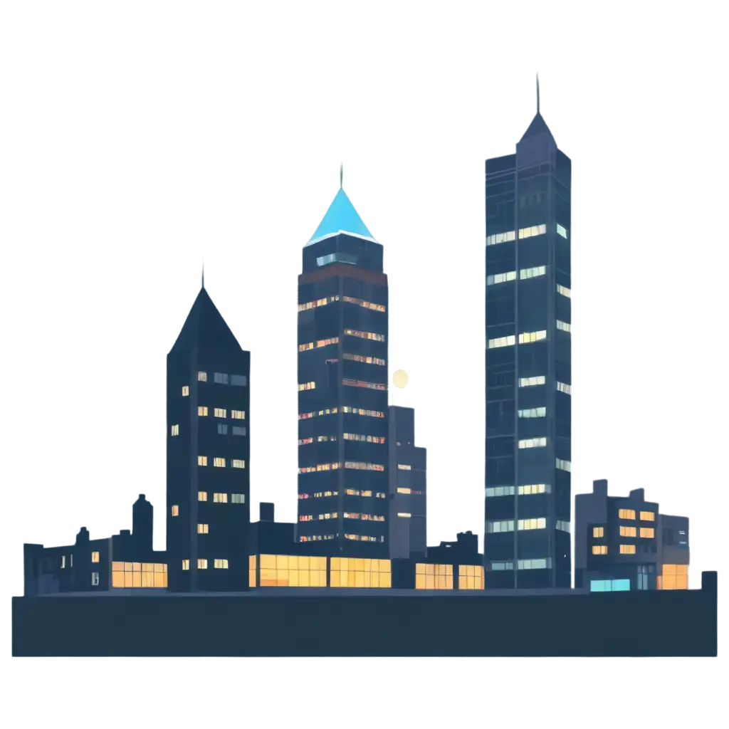 2D-Night-Buildings-PNG-Image-HighQuality-Urban-Nightscape-for-Various-Uses
