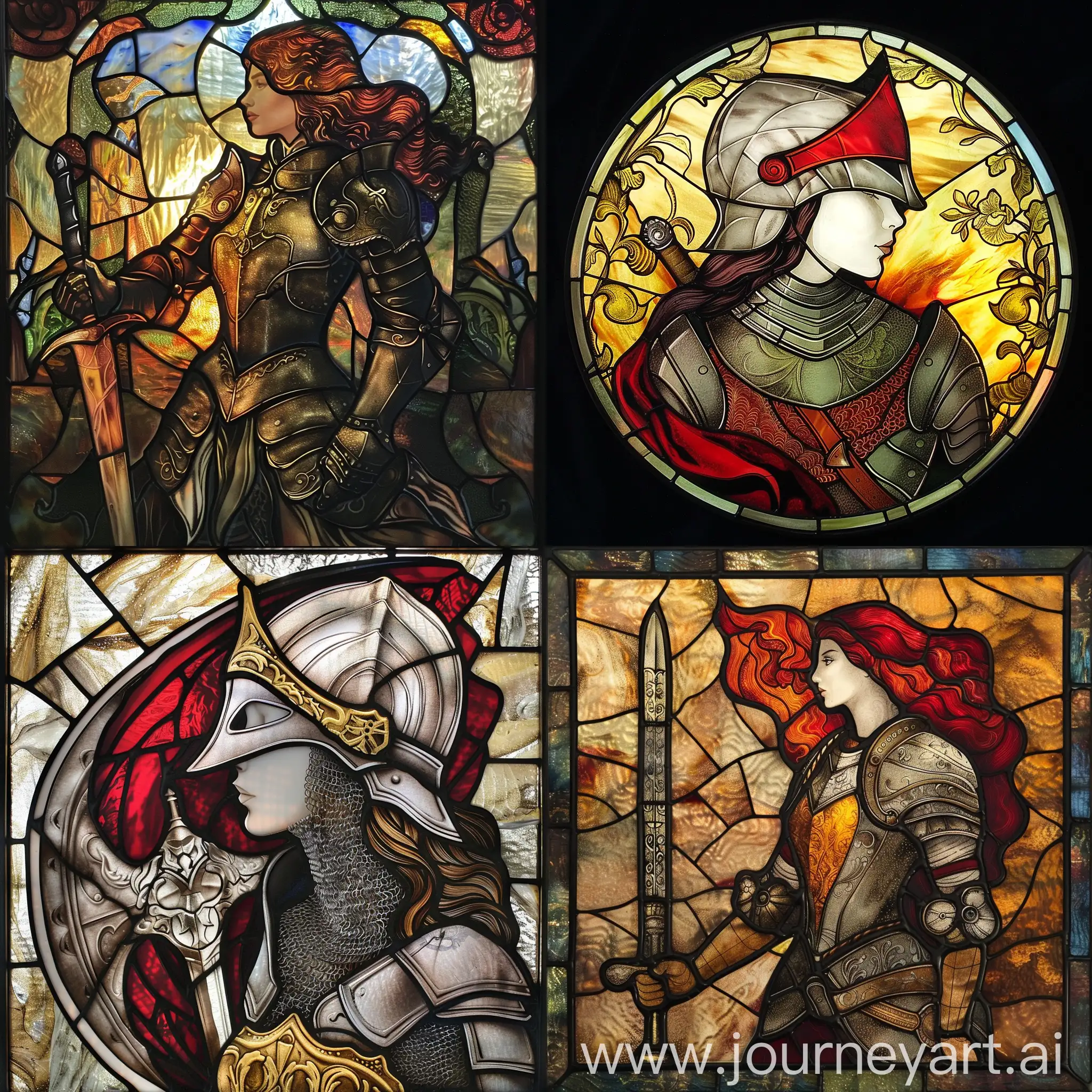 Stained-Glass-Lady-Knight-Artwork