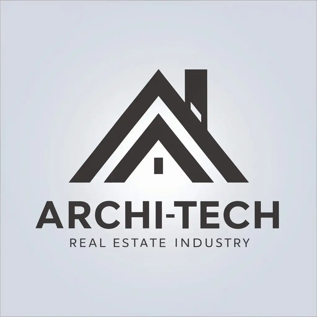 a vector logo design,with the text "Archi-tech", main symbol:Architecture,Moderate,be used in Real Estate industry,clear background