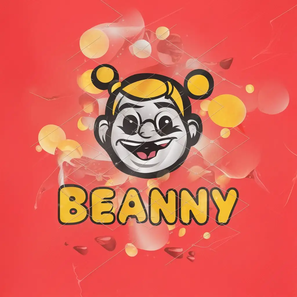 LOGO Design for Beanny Glamorous Cartoon PNG with Clear Background