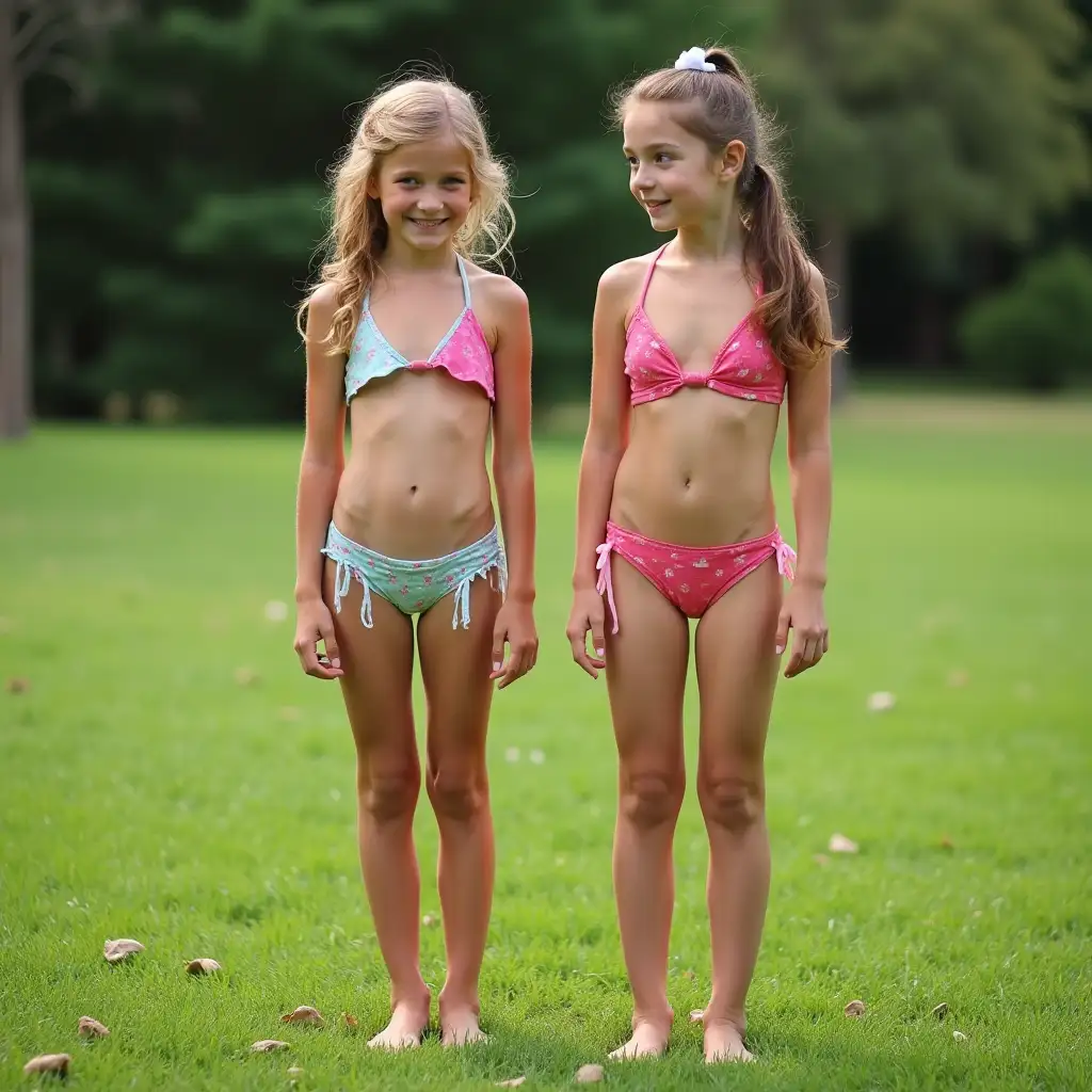 Two-Girls-in-Bikinis-Playing-on-the-Lawn