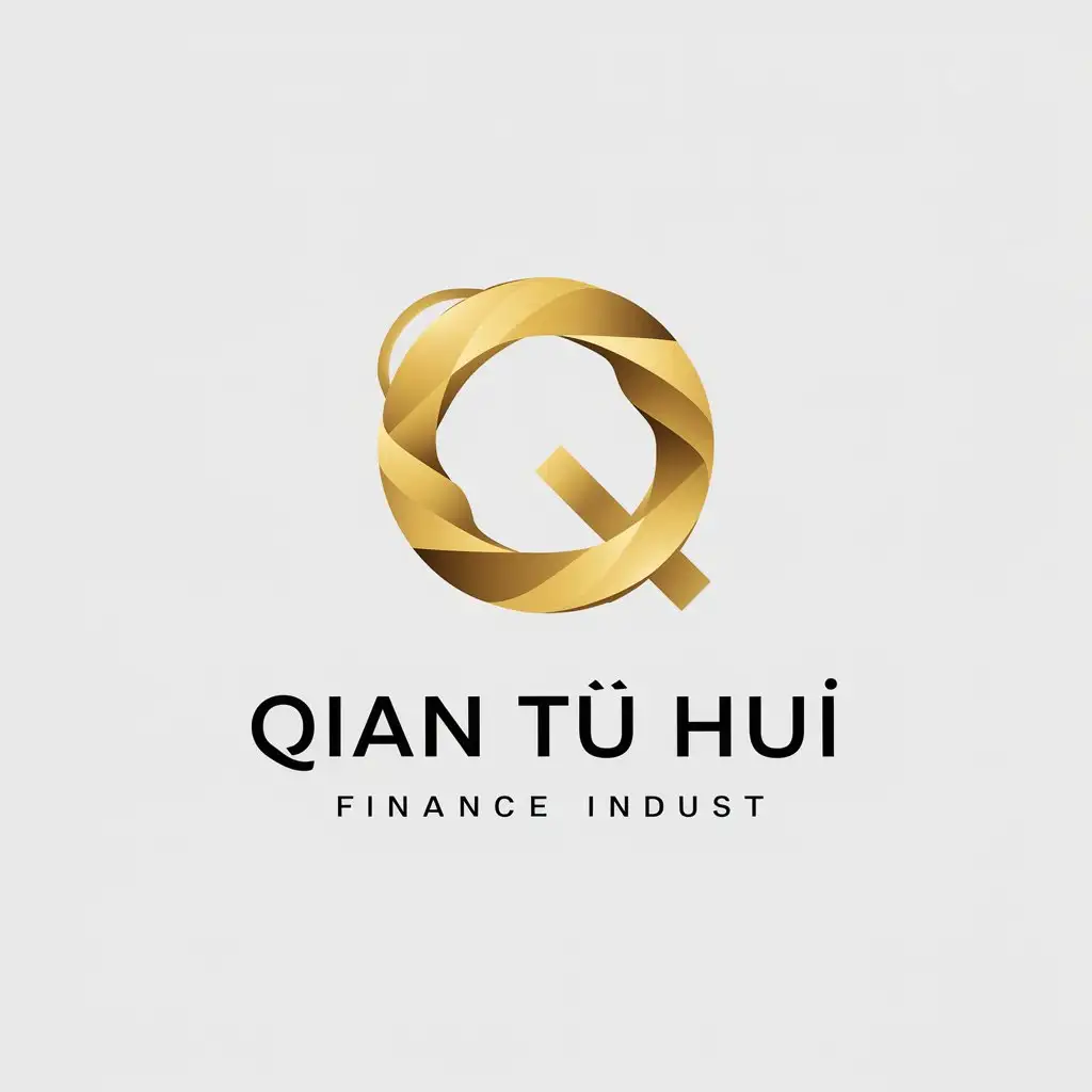 a vector logo design,with the text "qian tú huì", main symbol:gold,Minimalistic,be used in Finance industry,clear background