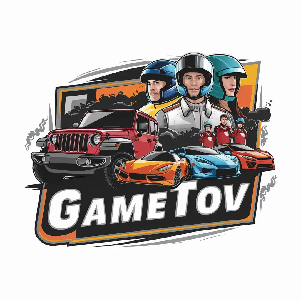 LOGO-Design-For-GameTOV-Dynamic-Vector-Logo-with-Jeep-and-Racing-Theme