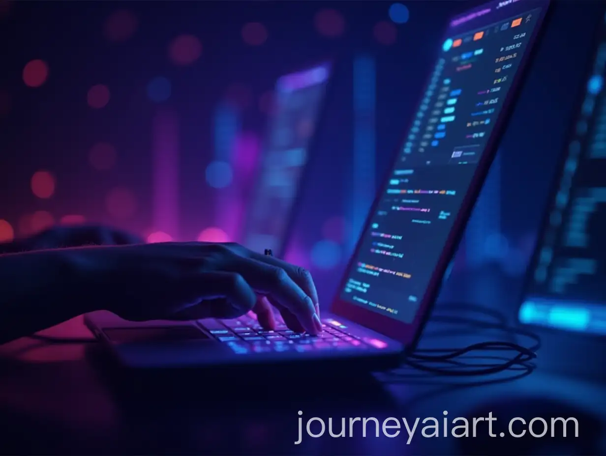 Futuristic-HandsAI-Image-Prompt-Expansion-Manipulating-Computers-with-Neon-Lights-and-Gradient-Background