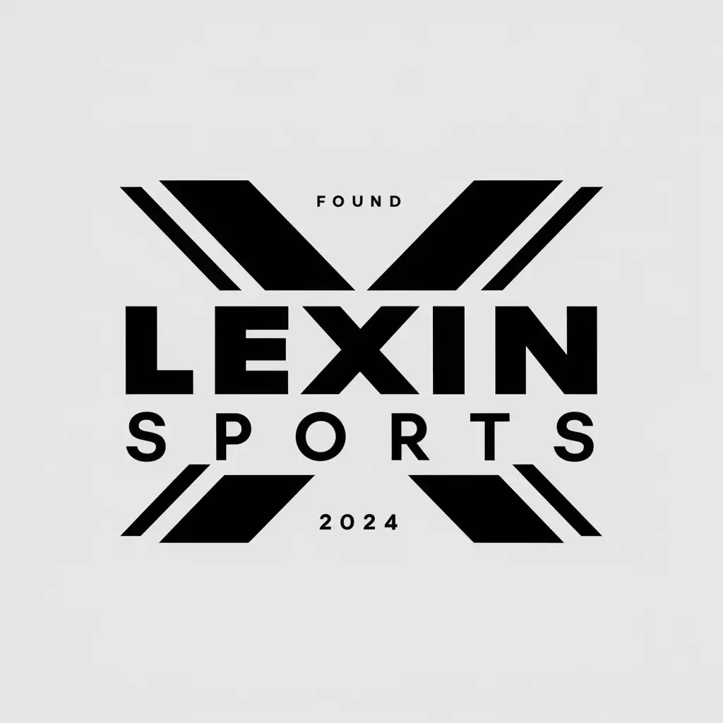 a vector logo design,with the text "LEXIN Sports", main symbol:X, found 2024,Moderate,clear background