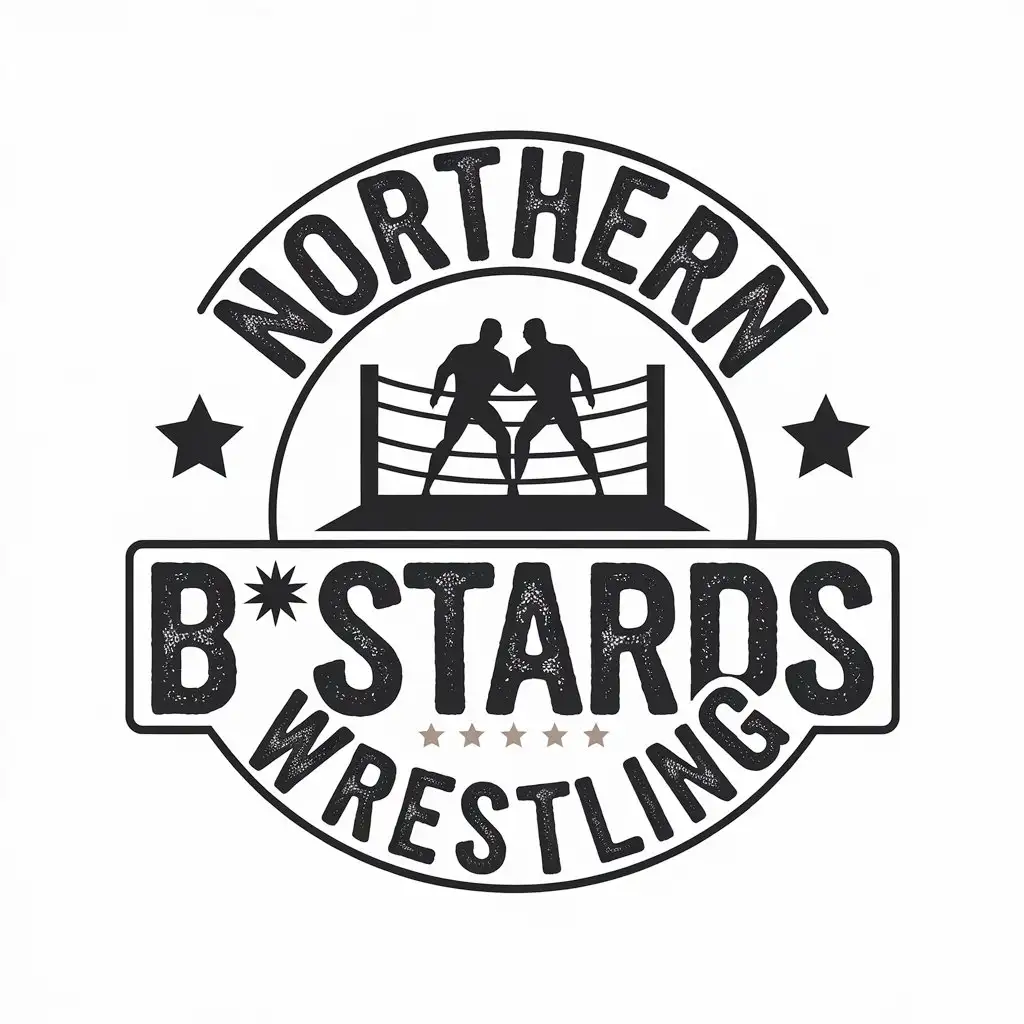 LOGO-Design-For-Northern-Bstards-Wrestling-Vector-Design-with-Wrestling-Ring-Symbol