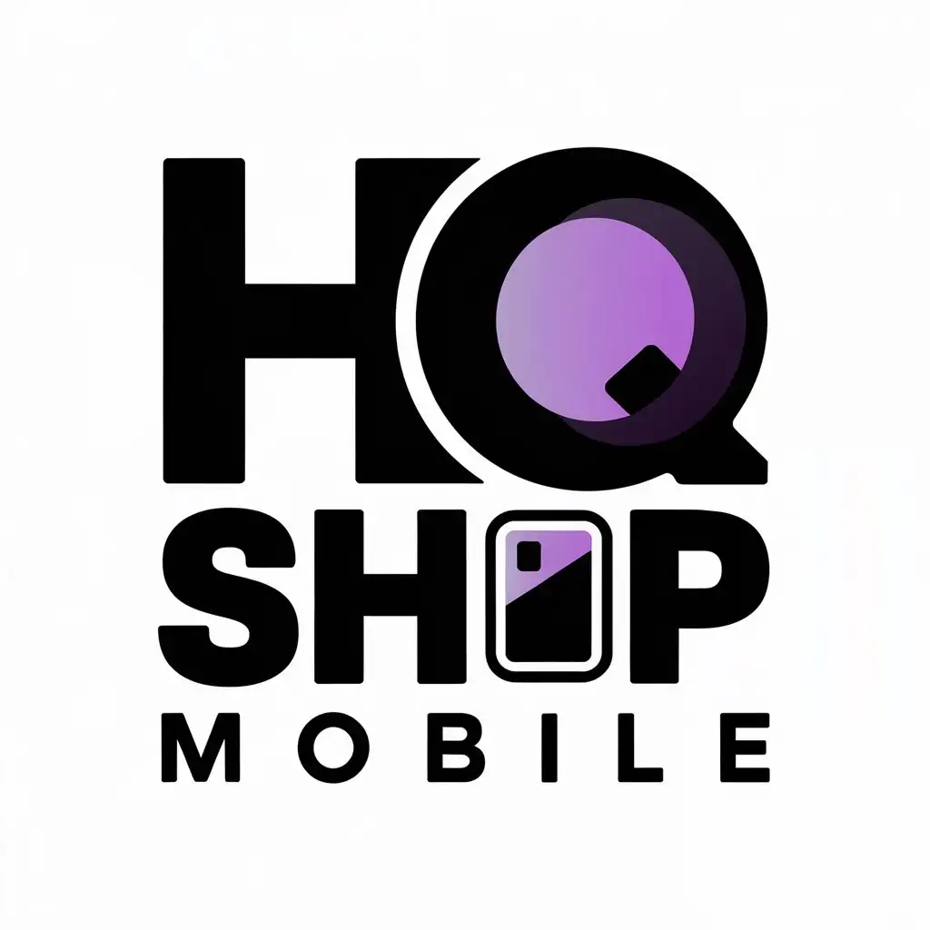 LOGO Design for HQ Shop Mobile Purple Phone Case with Black Text for Technology Industry