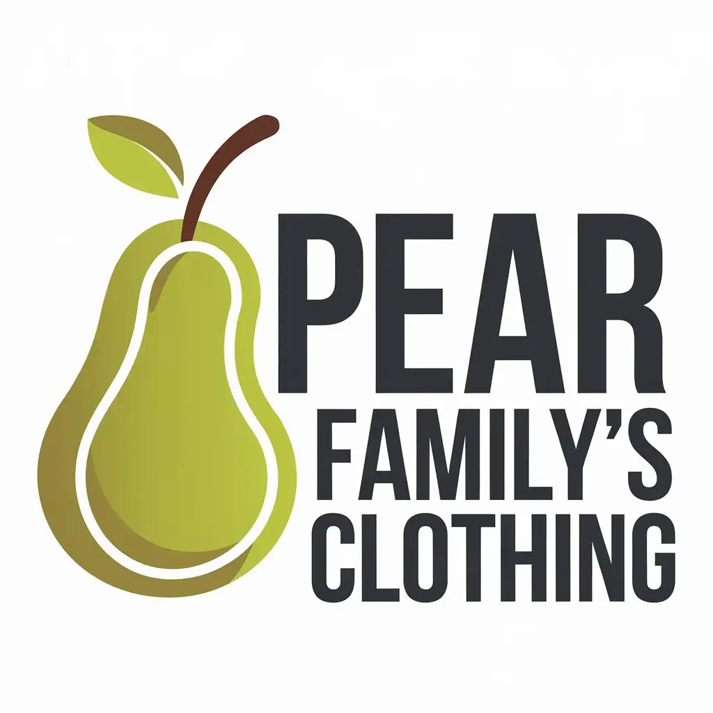 a vector logo design,with the text "Pear family's clothing", main symbol:trendy,Moderate,be used in apparel industry,clear background