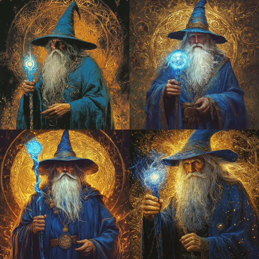 1970s-Dark-Fantasy-Book-Cover-Featuring-an-Old-Wizard-with-Glowing-Blue-Staff
