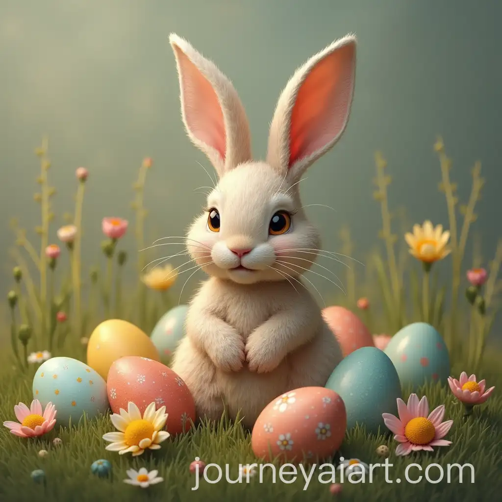 Easter-Rabbit-with-Lost-Eggs-in-a-Spring-Garden