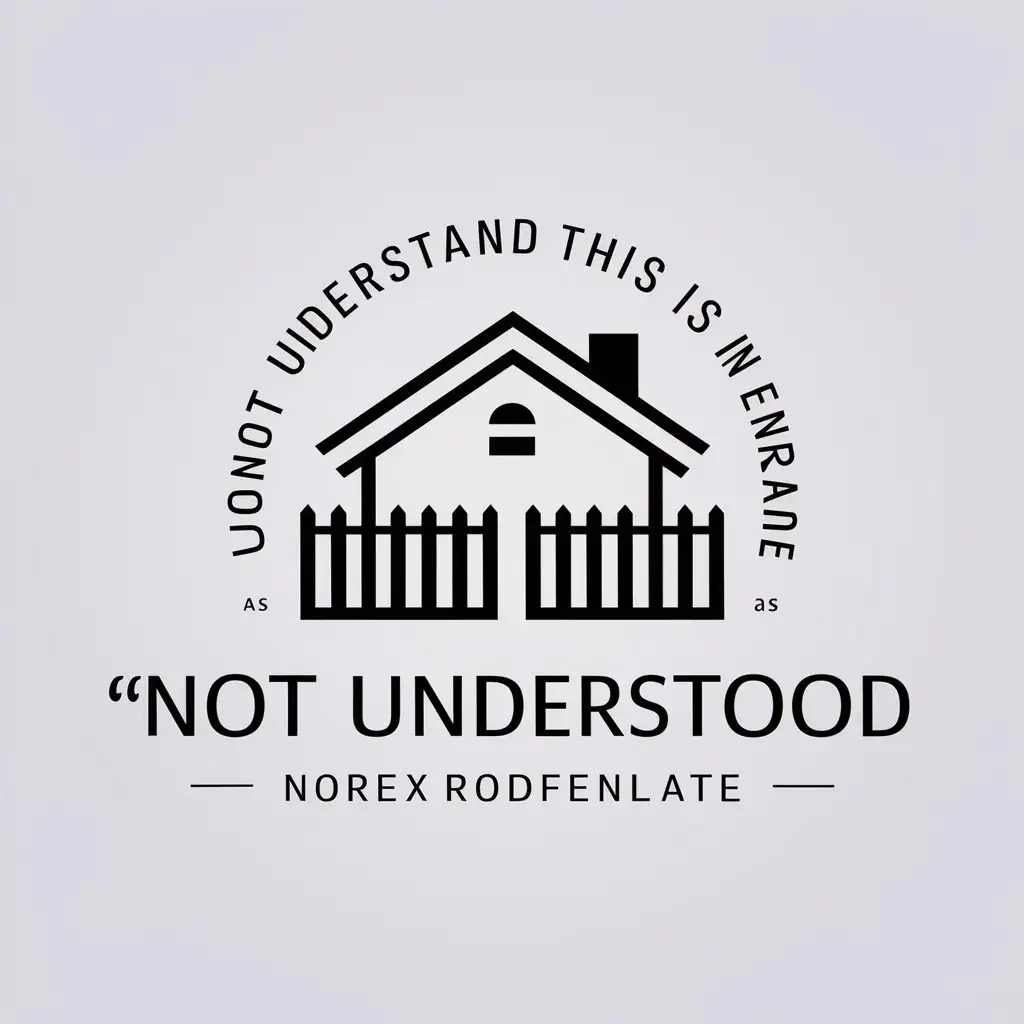 a vector logo design,with the text "I do not understand this phrase as it is not in English. The translation into English is 'not understood'.", main symbol:roof, facade, fence,Moderate,clear background